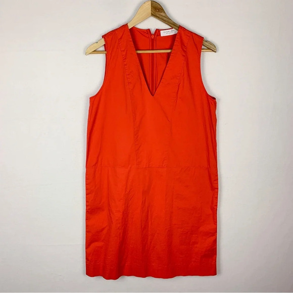 Everlane Clean Cotton V-Neck Red Shift Dress - Picture 1 of 6
